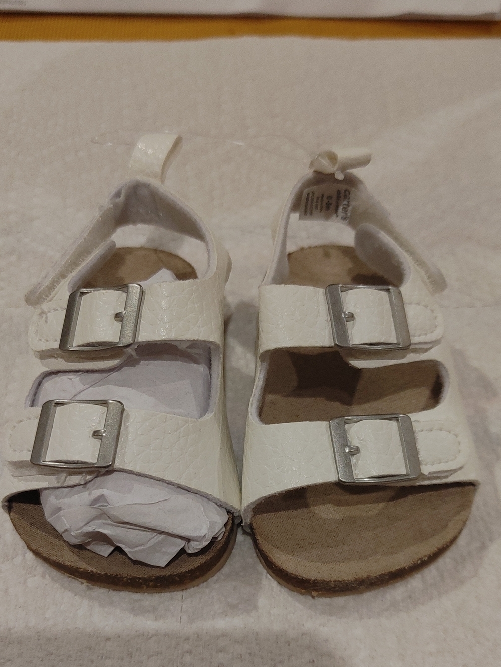 Carter's White Kids Buckle Sandals - Comfortable Summer Shoes. NWOT